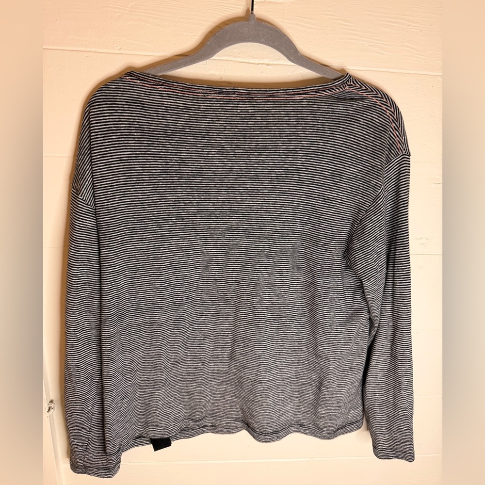 All Saints Monochrome Striped Knit Long-sleeved Tee - Picture 3 of 6